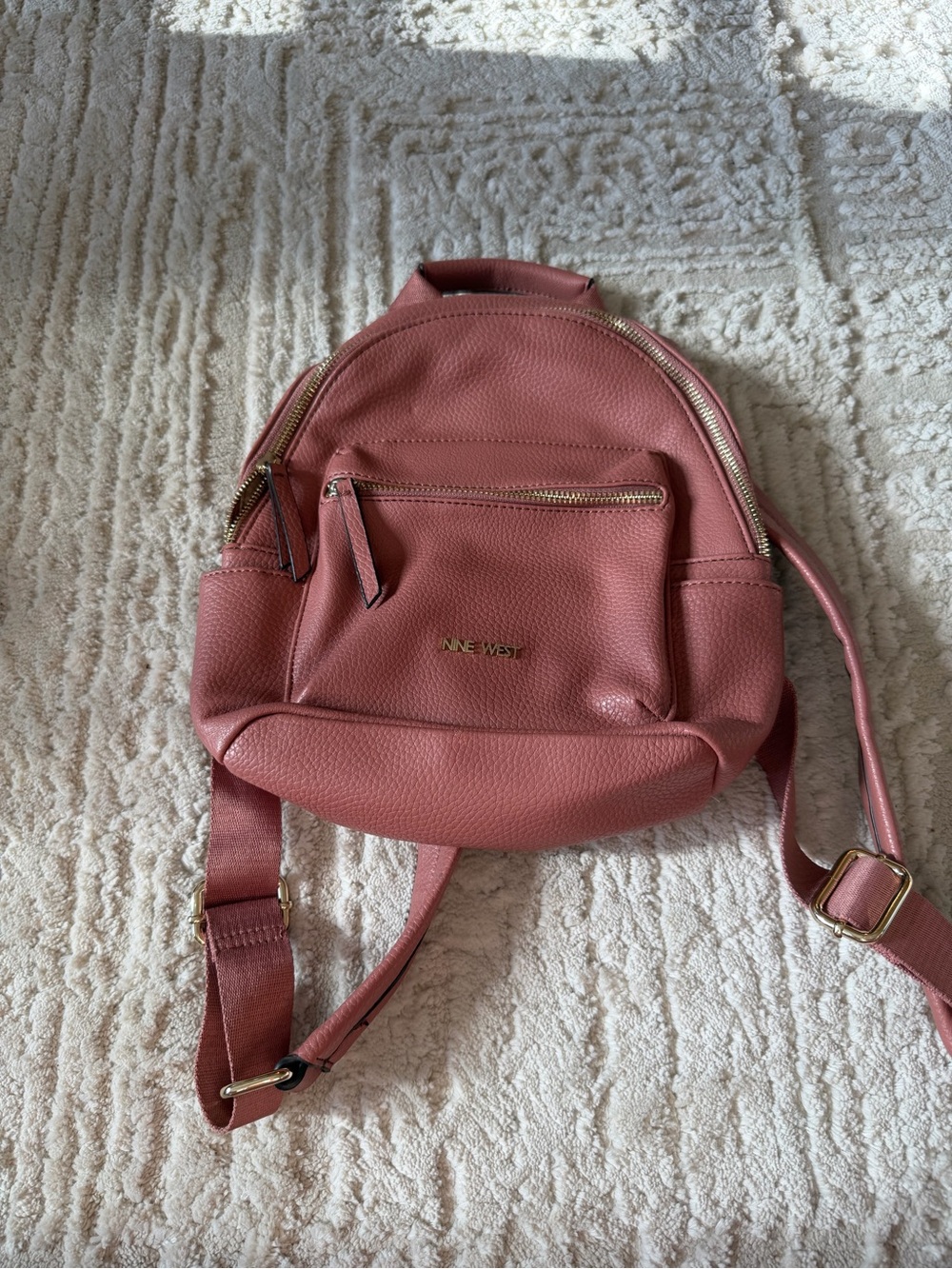 Nine West Dusty Rose Pebbled Mini Backpack
